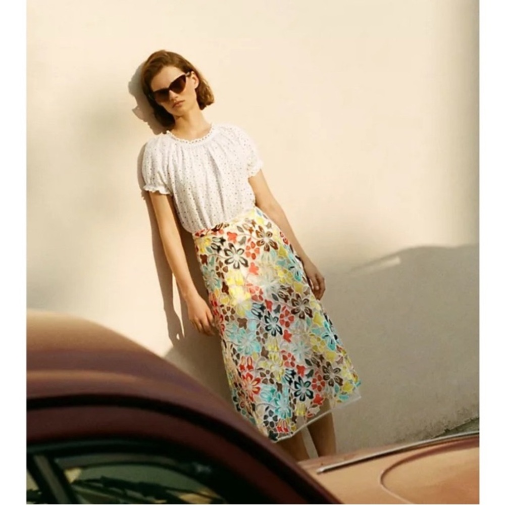 Eva Franco 4 Meghan Embroidered Midi Skirt